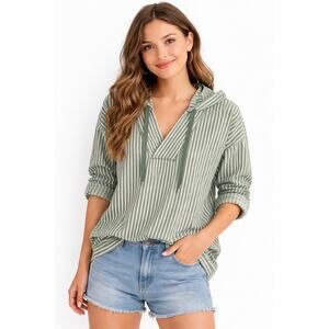 Anthro Pilcro Whartfside Hoodie Pullover Sweater Coastal Size Small